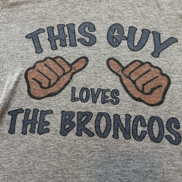 Boys Grey 'This Guy Loves The Broncos' Tee - Picture 2 of 4